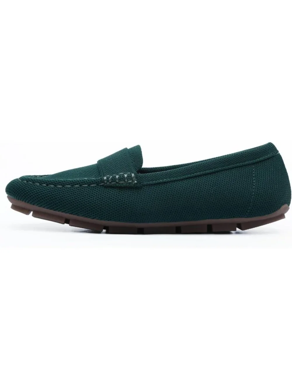🆕Women's Dark Green Mesh fabric Loafer Shoes Comfortable Casual Flat Shoes